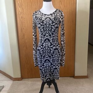 Elegant Black and White Patterned Dress